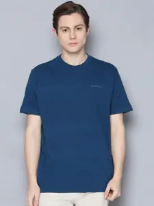 BEN SHERMAN Men Blue Solid Round Neck T-shirt