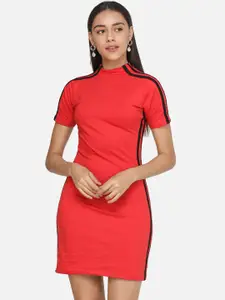 SCORPIUS Women Red Solid Bodycon Dress