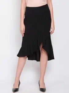 ZOELLA Women Black Solid Tulip Skirt