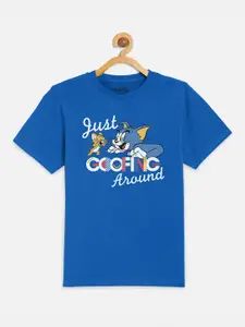 Kids Ville Tom & Jerry Featured Blue Printed T-shirt for Boys