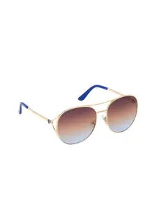 GUESS Women Blue Aviator Sunglasses GU7686 59 32W