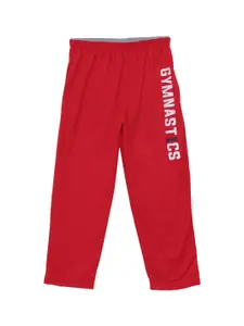SWEET ANGEL Boys Red Solid Straight-Fit Track Pants