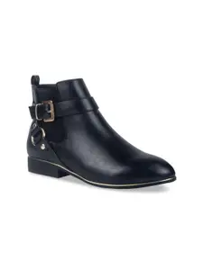 London Rag Women Black Solid Heeled Boots