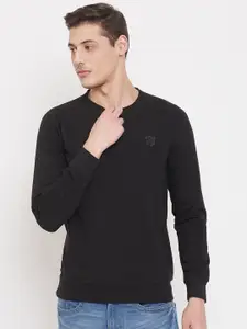 Camey Men Black Solid Sweatshirt