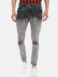 People Men Grey Regular Fit Mid-Rise Mildly Distressed Jeans
