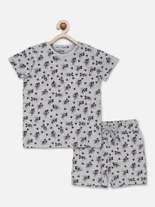 Kids Ville Boys Grey Mickey & Friends Printed T-shirt with Shorts