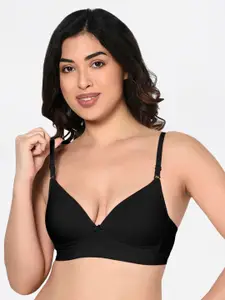 Bodycare Black Solid Non-Wired Lightly Padded Everyday Bra 1606BLACK