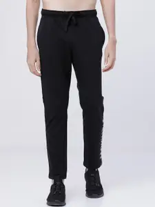HIGHLANDER Men Black & White Printed Slim-Fit Track Pants