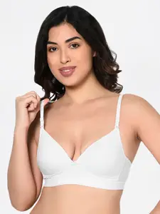Bodycare White Solid Non-Wired Lightly Padded Everyday Bra 1606WHITE