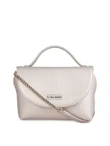 FLYING BERRY Silver-Toned Solid Satchel