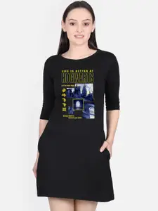 Free Authority Black Harry Potter Print T-shirt Dress