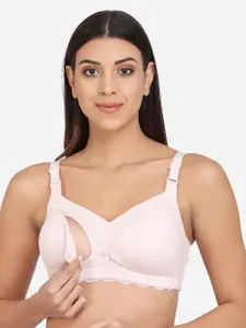 MAMMA PRESTO Pink Solid Non-Wired Lightly Padded Anti Microbial Maternity Bra MPF-39