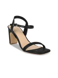 Marie Claire Women Black Woven Design Sandals