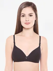Bodycare Black Solid Non-Wired Lightly Padded T-shirt Bra 6552BLACK