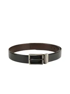 ZEVORA Men Black & Brown Solid Reversible Belt