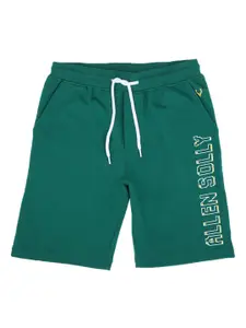 Allen Solly Junior Boys Green Solid Regular Fit Regular Shorts