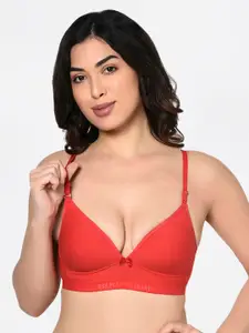 Bodycare Red Solid Non-Wired Lightly Padded Everyday Bra 1606RED