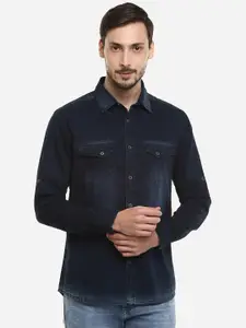 Red Chief Men Blue Slim Fit Faded Casual Shirt