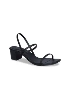 ERIDANI Women Black Solid Sandals