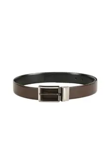 ZEVORA Men Brown & Black Solid Reversible Belt