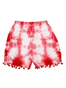 KiddoPanti Girls Coral Washed Regular Fit Regular Shorts