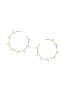 AccessHer Gold-Toned Contemporary Hoop Earrings