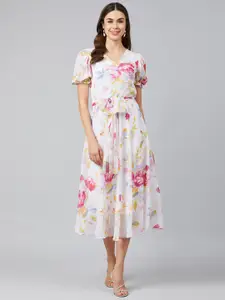 Marie Claire Women Multicoloured Printed Fit and Flare Dress