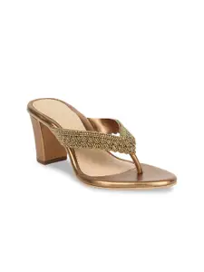 Marie Claire Women Gold-Toned Embellished Sandals