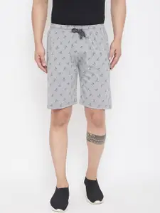 Adobe Men Grey Printed Regular Fit Shorts