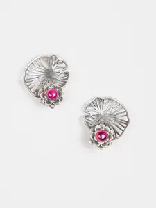 SHAYA Silver-Toned Contemporary Studs