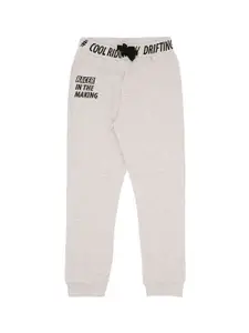 Pantaloons Junior Boys Grey & Black Solid Straight-Fit Joggers