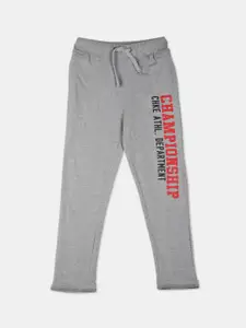 Cherokee Boys Grey & Red Solid Track Pants