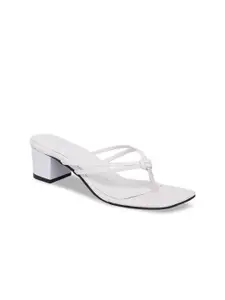 ERIDANI Women White Solid Block Heels