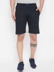 Adobe Men Black & Blue Printed Regular Shorts