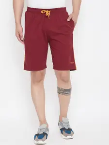 Adobe Men Burgundy Solid Regular Fit Regular Shorts