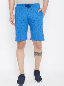 Adobe Men Blue Printed Regular Fit Regular Shorts