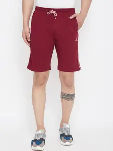 Adobe Men Burgundy Solid Regular Fit Shorts