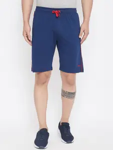 Adobe Men Navy Blue Solid Regular Fit Sports Shorts