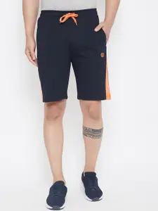 Adobe Men Navy Blue Solid Regular Fit Regular Shorts