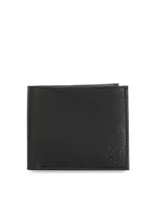 ZEVORA Men Black Textured Two Fold Wallet