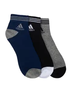 ADIDAS Men Pack of 3 Solid Ankle-Length Socks