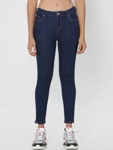 ONLY Women Blue Skinny Fit Mid-Rise Clean Look Jeans