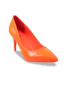Metro Women Orange Solid Pumps