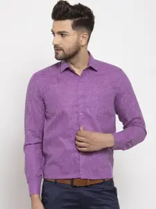 JAINISH Men Purple Regular Fit Solid Formal Shirt