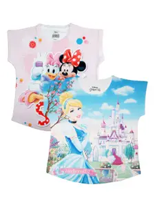 Disney by Wear Your Mind Pink & Blue Pack of 2 Cinderella Printed Top