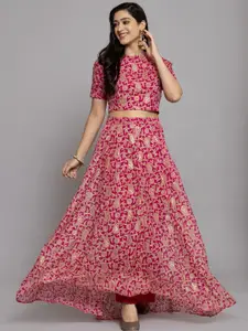 Get Glamr Pink Ready to Wear Lehenga with Blouse