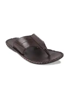 Metro Men Brown  Comfort Leather Sandals