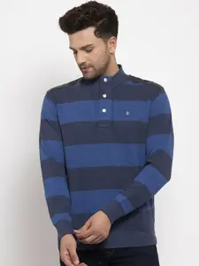 Cantabil Men Blue Striped Sweatshirt