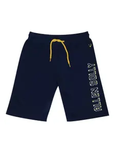 Allen Solly Junior Boys Navy Blue & White Printed Regular Fit Regular Shorts