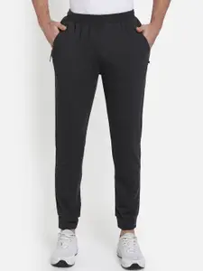 PROTEENS Men Charcoal Black Solid Straight-fit Joggers